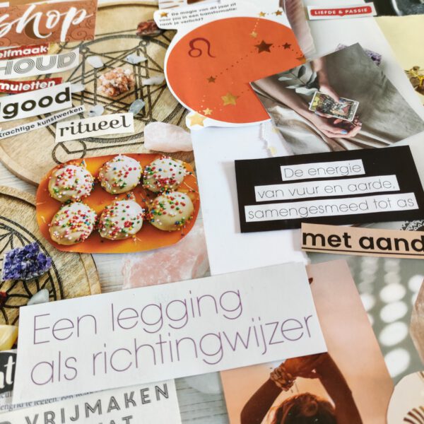 Knipsels op moodboard gerangschikt deel 2