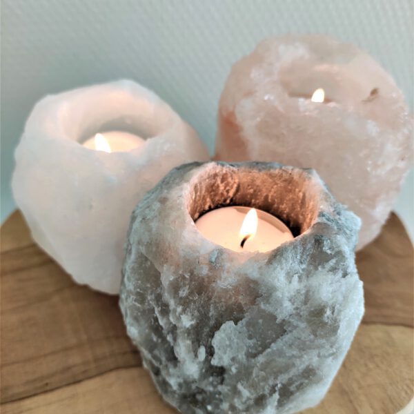 Trio zoutsteenlichtjes
