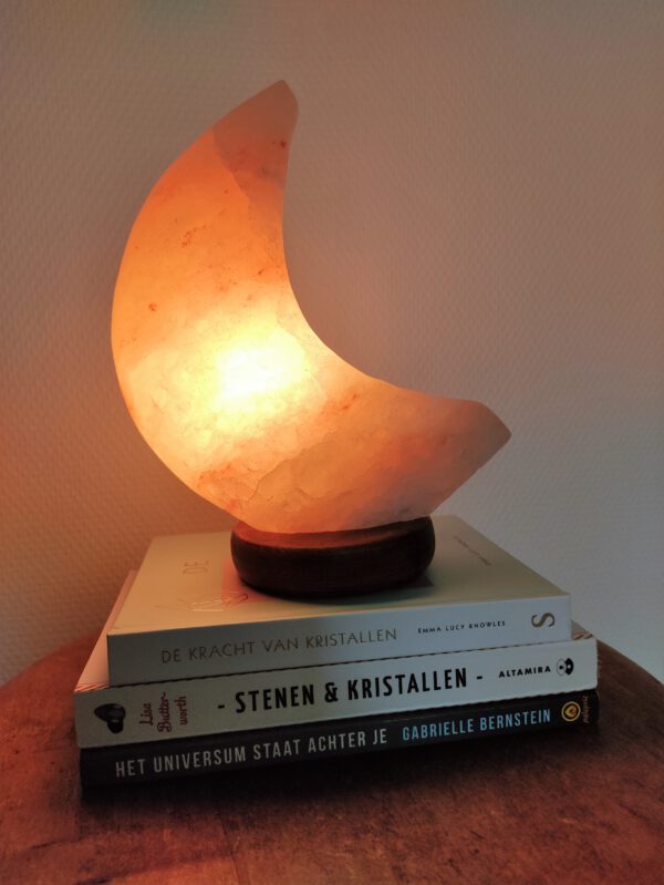 Miracle Monday Zoutlamp maan close up aan